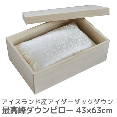 アイスランド共和国産 アイダーダウン  [綿羽の貴石 ダウンピロー]  43×63珊  綿羽 枕 工業プラント直販 日本製 本ケワタガモ 貨物輸送無料 (落ちこむ  寝具 綿羽まくら)