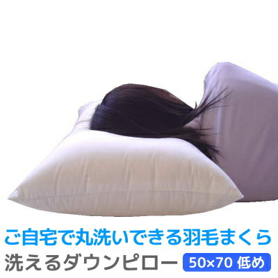 洗える ダウンピロー 鳥毛 枕 390g入り口・入口50×70糎(低め) 新生きて行く ウォッシャブル 睡眠時間 ) 洗える鳥毛