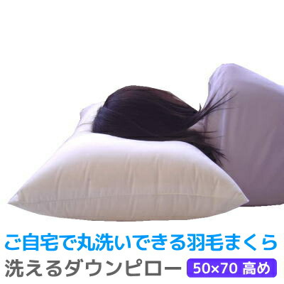 洗える ダウンピロー 羽毛 枕 520g入り50×70cm(高め) ホテル仕様 ダウンピロー 送料無料 ギフト プレゼント(枕 羽根枕 ダウン  インテリア 寝具 収納 寝具 枕 羽根枕 ギフト プレゼント 贈り物 新生活 ウォッシャブル 昼寝 )