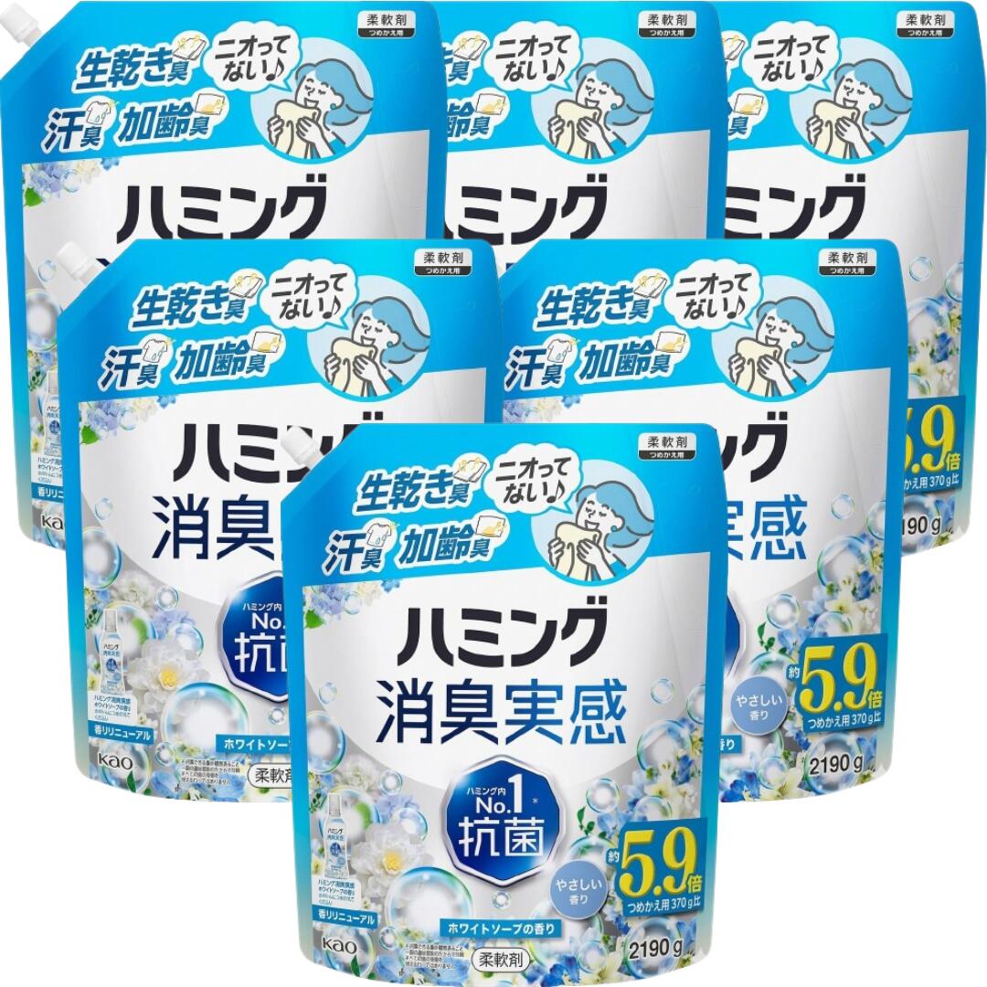 【百貨店大売り出し継続期間中尖んがり8倍！】鼻歌を歌う消臭実感 延性のある剤 つめこみ洗いものも、お座敷干しも、比類のない消臭！鼻歌を歌う内No1抗菌 白いこと石けんの芳ばしさ 5.9倍 つめかえ用 2,190ml×6袋 4袋 2袋 大静電容量