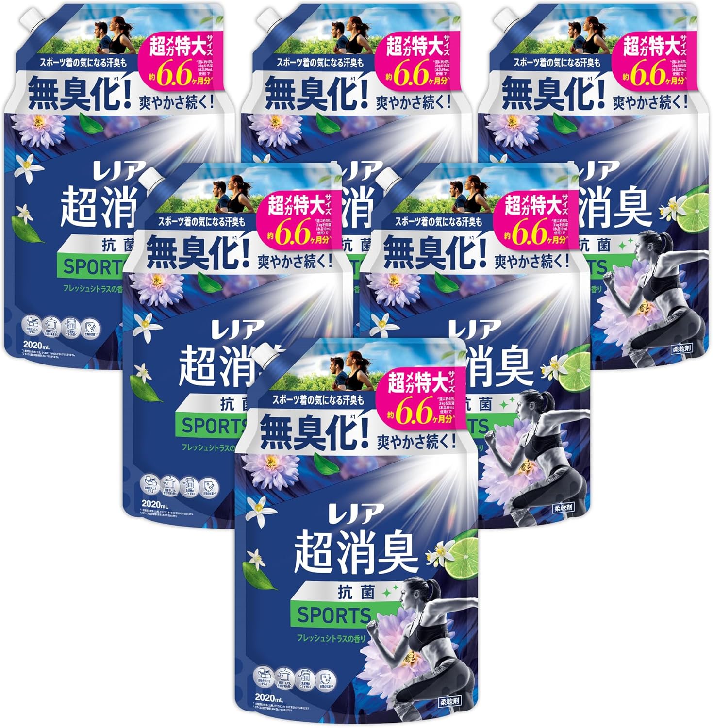 【百貨店大売り出し継続期間中尖んがり8倍！】【押さえる大きさ】レノア 超消臭1WEEK 延性のある剤 SPORTS フレッシュシトラス 約6.6ヶ月分 詰め替え 2,020mLx6袋 4袋 2袋 大静電容量 特大静電容量 メガ大きさ