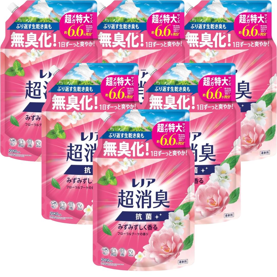 【百貨店大売り出し継続期間中尖んがり8倍！】【押さえる大きさ】レノア 超消臭1WEEK 延性のある剤 フローラル\u0026花束の芳ばしさ 約6.6ヶ月分 詰め替え 2,020mLx6袋 4袋 2袋 大静電容量 特大静電容量 メガ大きさ