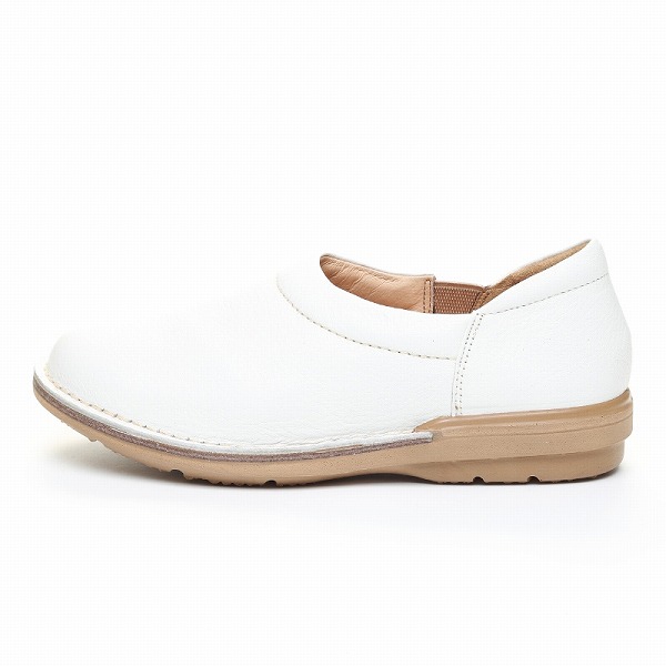 SLOW FACTORY スロウ ファクトリー SLスリップオン01 ホワイト by MOONSTAR ムーンスター レディース 国産 革靴｜SUZUCHU FOOTWEAR