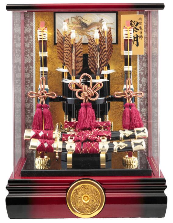 美品！ガラスケース入五月人形［馬上大将］節句白馬弓矢百貨店購入 楽天市場】送料無料東玉作 ガラスケース入り破魔弓飾り 【寿】〈は