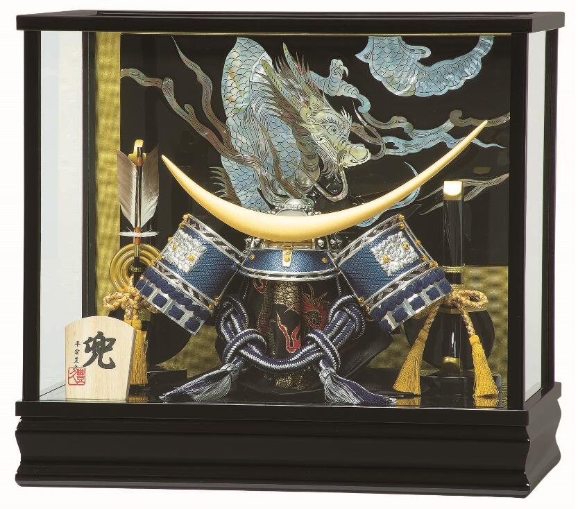 楽天市場】送料無料 平安豊久作 五月人形 12号兜 ガラスケース入り飾り