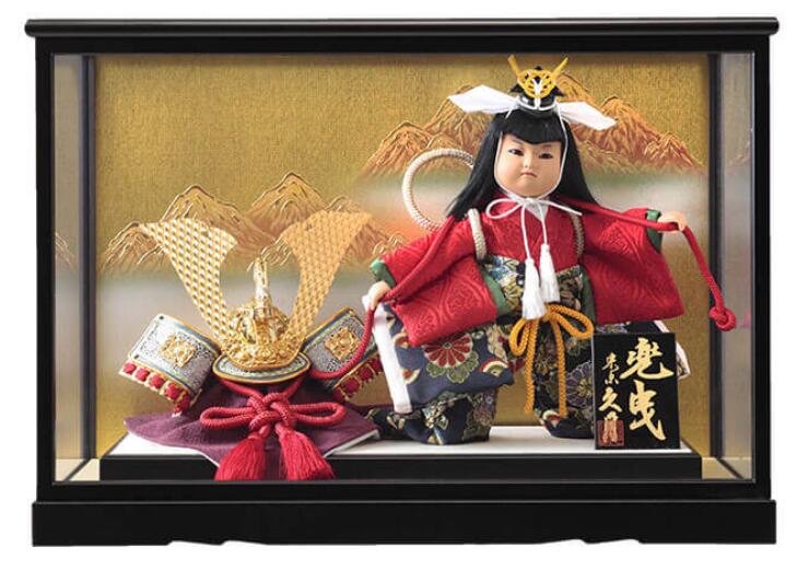 楽天市場】陶器製 武者人形・日本人形 盆のり兜持ち金太郎と二曲屏風 : 人形の鈴勝