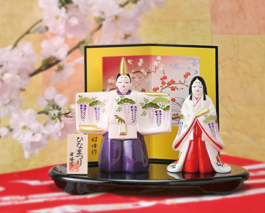 楽天市場】昭峰作 ガラス製（お顔は陶器） 雛人形 彩絵硝子