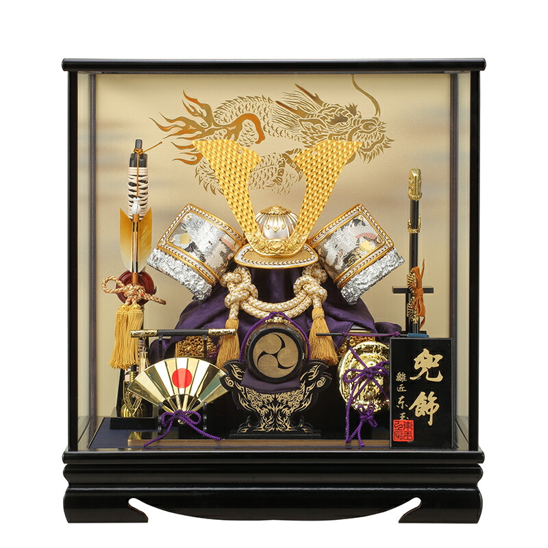 楽天市場】送料無料 東玉作 五月人形 6号ガラスケース入り武者飾り