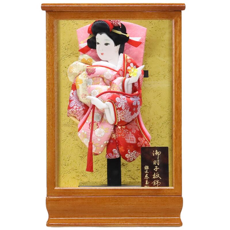 楽天市場】送料無料東玉作 9号 壁掛け羽子板飾り 【美月/ピンク