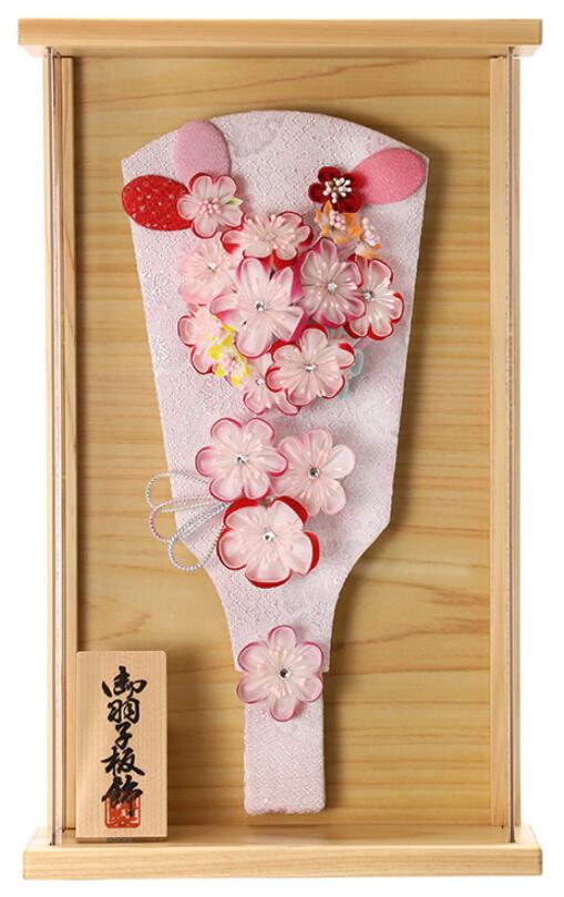 楽天市場】送料無料東玉作 9号 壁掛け羽子板飾り 【美月/ピンク