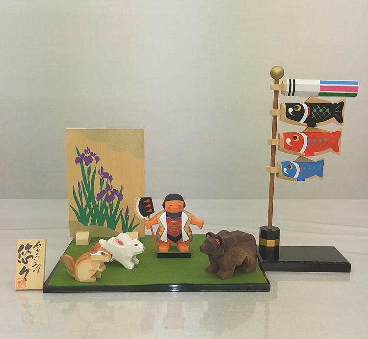 南雲作 五月人形 坂田金時 武者人形 大空鯉のぼり セット 5月人形出し飾り きんたろう 伊予一刀彫り 金太郎悠々 金太郎 ５月人形