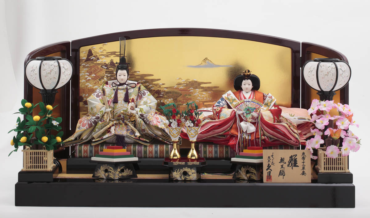 楽天市場】送料無料 久月作 雛人形 衣装着親王 木製平台飾り 〈人形の