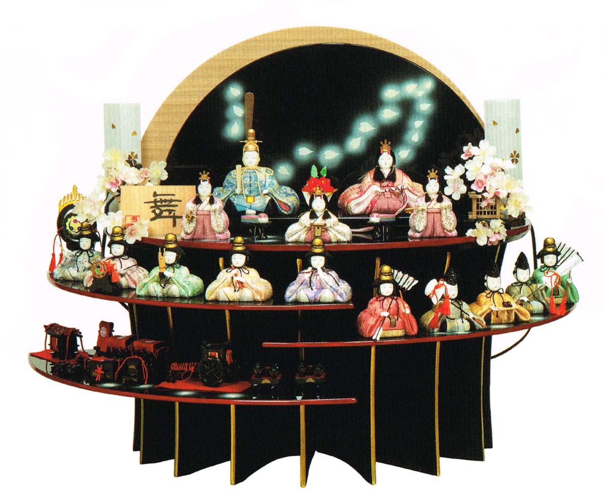 楽天市場】送料無料 久月監製 真多呂作 雛人形 木目込十五人揃い 木製