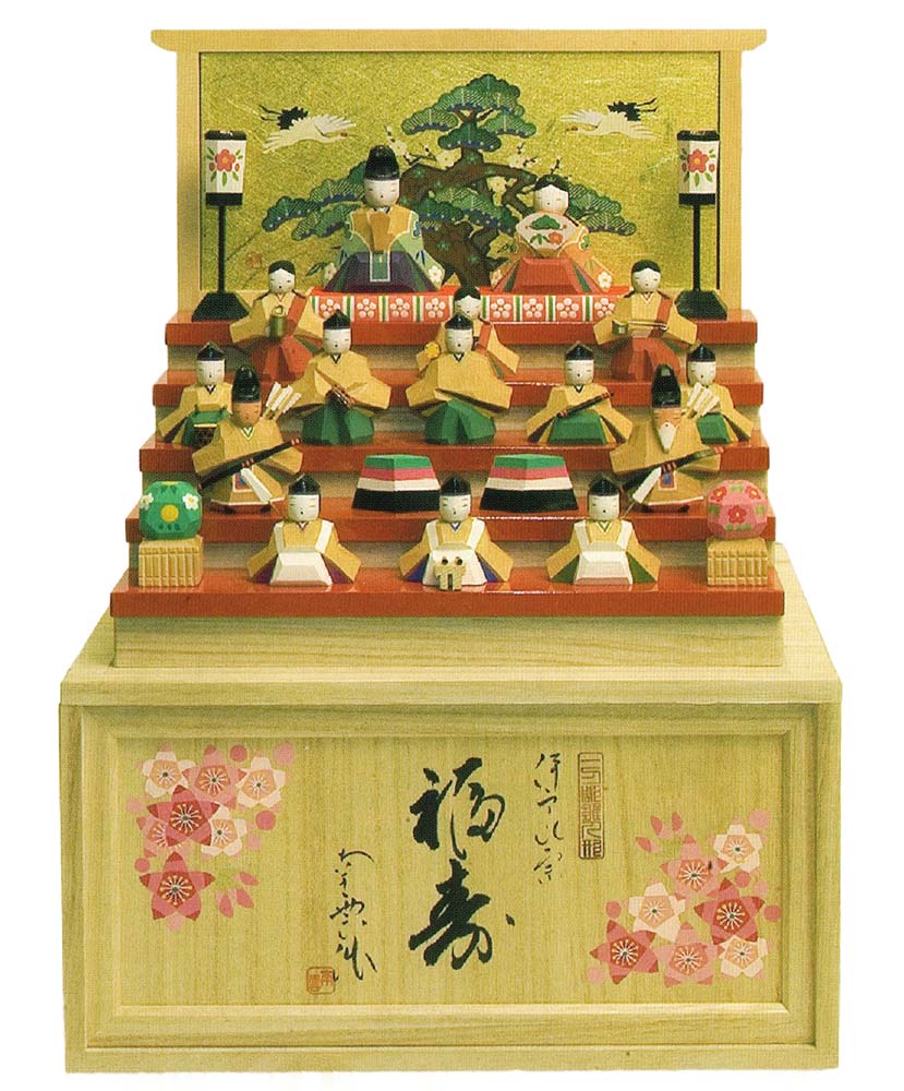 楽天市場 送料無料 南雲作 雛人形 伊予一刀彫り十五人揃い 木製収納台飾り さくら雛十五人 小 お雛様 お雛さま おひな様 おひなさま お雛飾り お内裏様 ひな祭り 雛祭り 収納タイプ 収納飾り 三月三日 桃の節句 三人官女 五人囃子 五段飾り １５人 人形の鈴勝