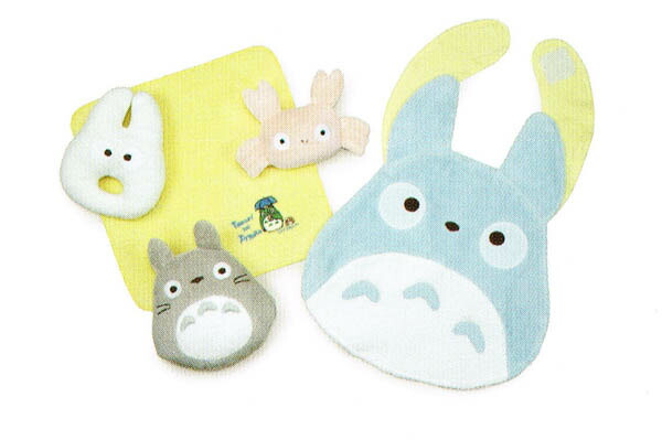 となりのトトロ　ベビーコレクション・おもちゃ　ギフトセット　Aセット（フェイススタイ・ガラガラ・笛入り・ミニタオル）　〈スタジオジブリグッズ アニメ・映画キャラクター ベビートイ となりのととろ 隣のトトロ Studio Ghibli My Neighbor Totoro〉画像