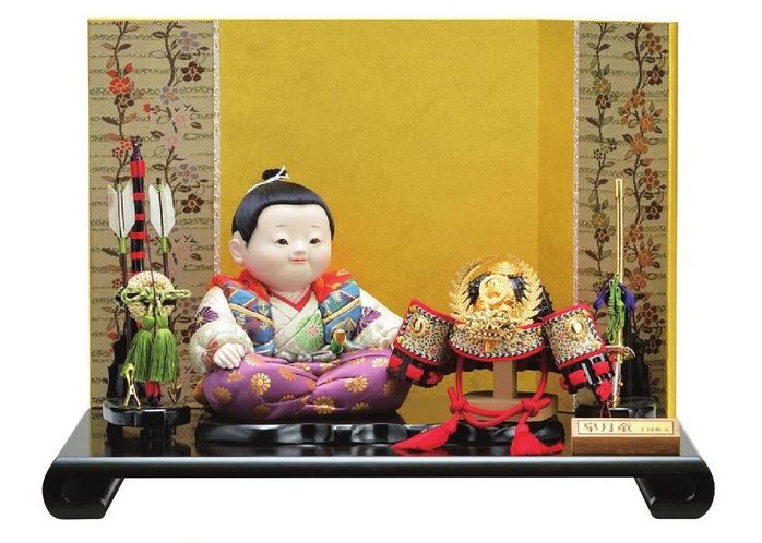 木目込人形✥春童✥ おさな童顔がかわいい桜刺繍薄梅紫灰緑衣装木目込み人形大木書院小桜