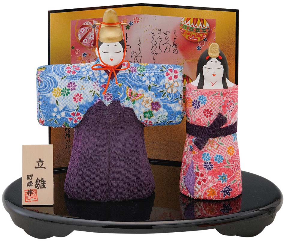 楽天市場】昭峰作 縮緬製 雛人形 平安ちりめんまろ雛飾り 平安立雛親王