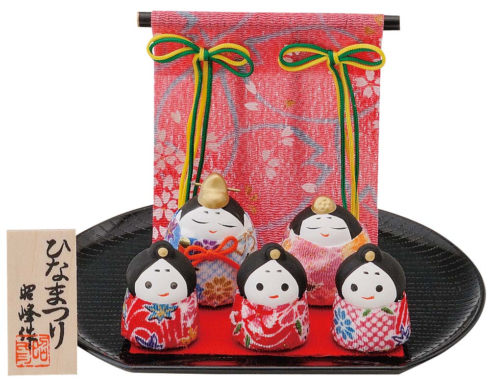 楽天市場】昭峰作 陶器製 雛人形 壁掛け陶器桜雛 かべかけおひなさま 