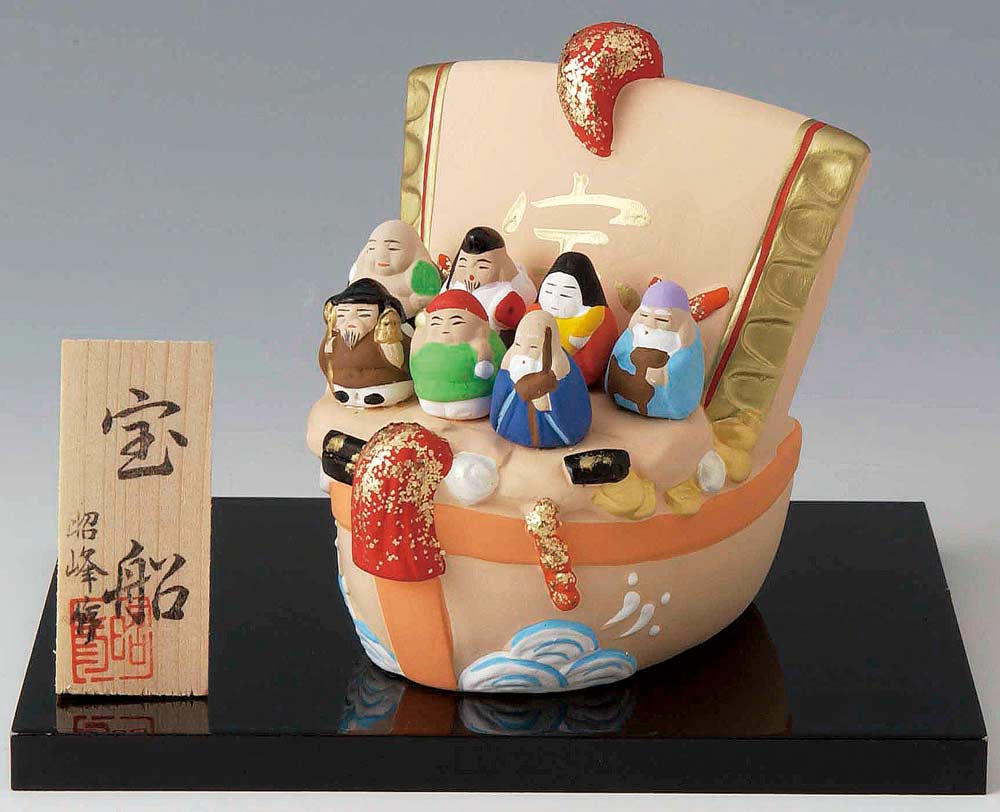 楽天市場】日本製 ☆ 開運 七福神 宝船 (陶器製)高さ約16.5cm