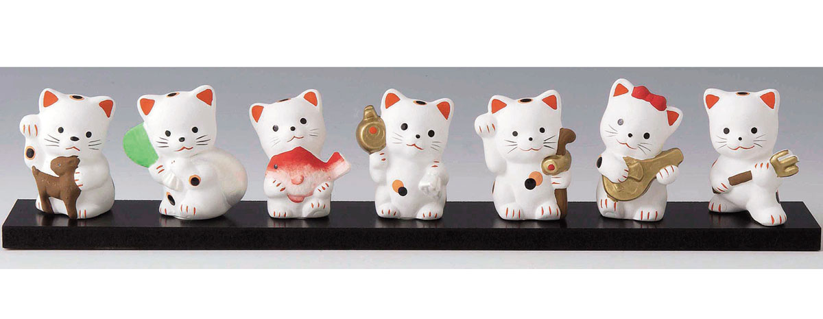 ジャンボ招き猫七福神 【信楽 民芸品】まねきねこ