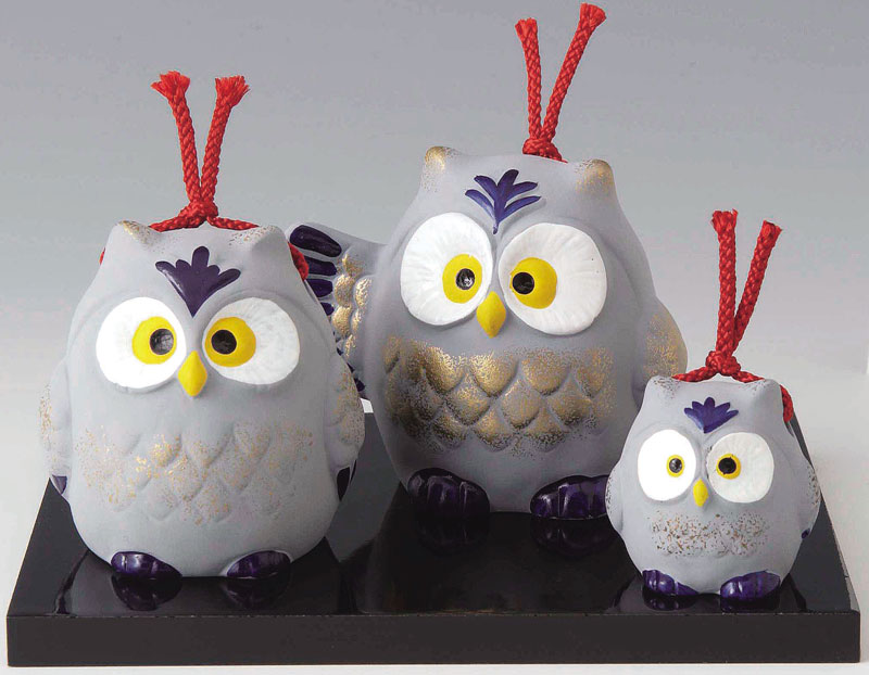 鈴　開運招福　邪気祓い　魔除け　フクロウ　ミミズク　置物　飾り　神様に呼びかける 楽天市場】開運福鈴！ 土鈴招福梟(ふくろう) 色：茶色 サイズ