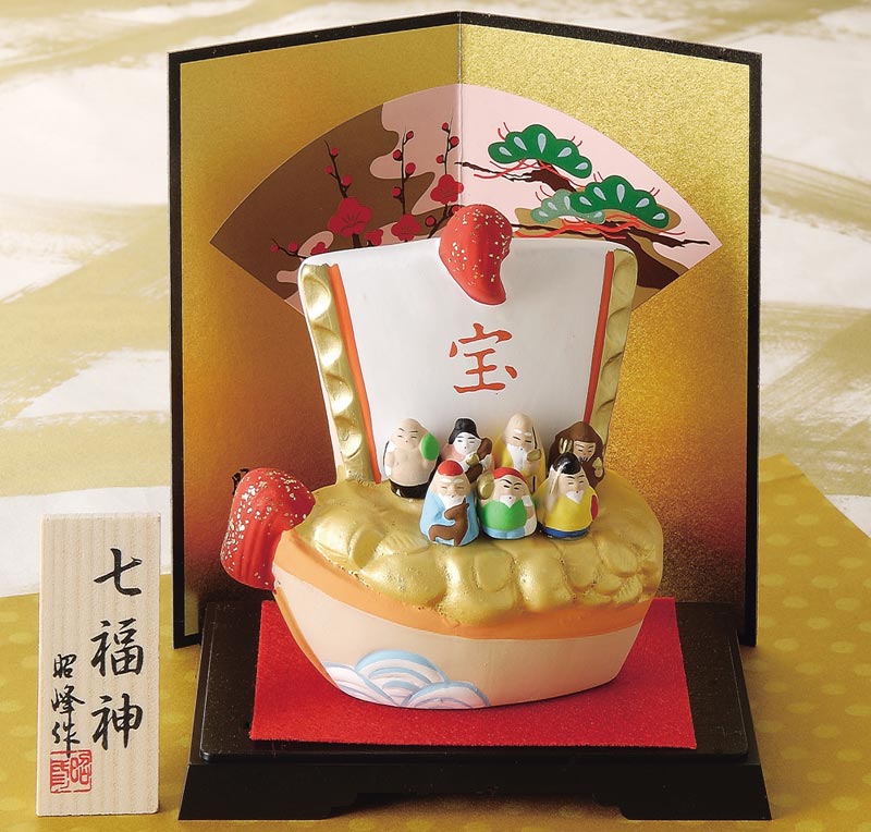 七福神 船の陶器置物 七福神 船の陶器置物