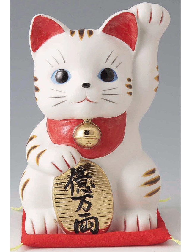 楽天市場】開運招福の縁起物！ 染付磁器製 招福億万両招き猫 ネコ高さ