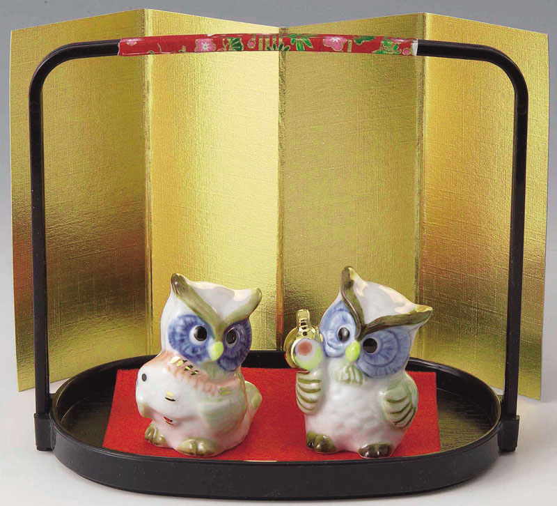 輸入雑貨　開運　金運　『ふくろうの不苦労な三姉妹』　金色　ゴールドコーティング 郵便発送可｜開運金運向上【 金不苦労（ふくろう・梟） 】【ガラス製