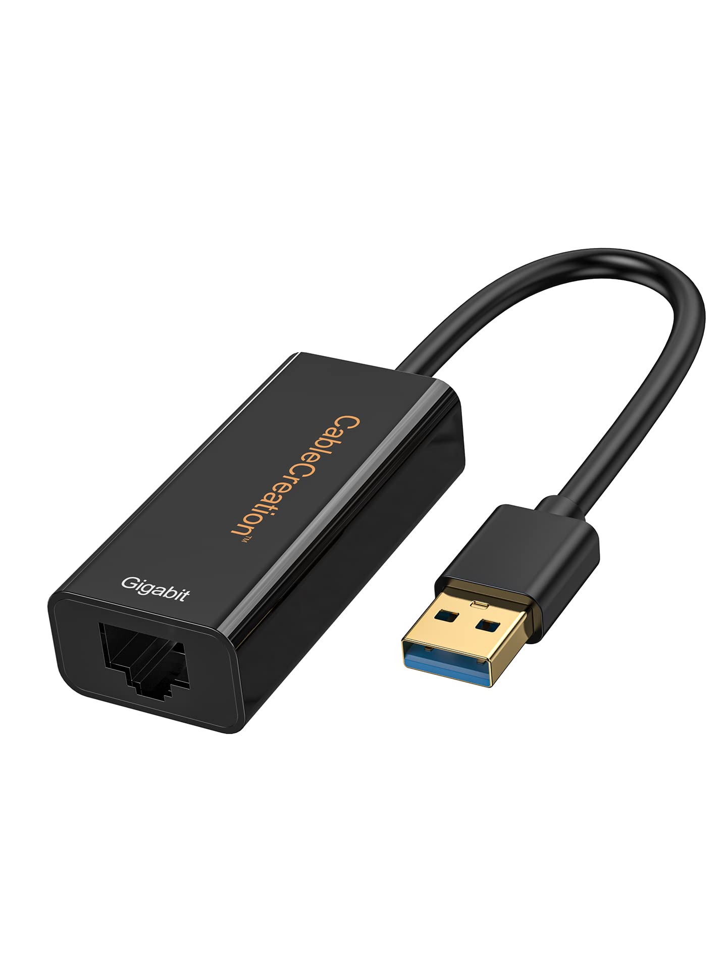 usb lan 変換 アダプタ, CableCreation 【2本入り】超高速USB 3.0 to RJ45 ギガビットイーサネットアダプタ10/100/1000 Mbps (IC チップセット付き AX88179) USB有線LAN 0.1m/ブラック【生活応援】