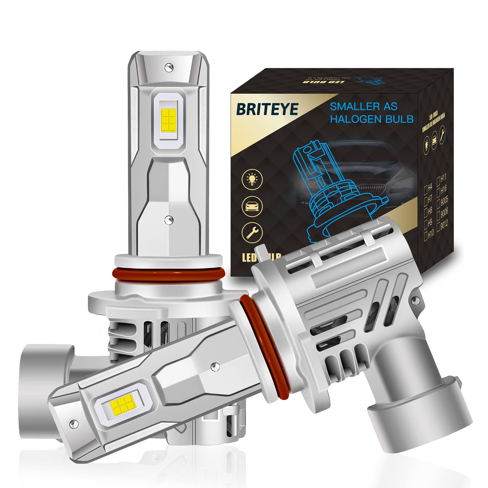 【最短当日発送】【新型大光量モデル】Briteye 9005 HB3 LEDハイビーム用 爆光 ヘッドライト HB3LEDバルブ 新車検対応 6500Kホワイト 進化したMiniサイズ 一体型LEDヘッドライト 最強ルーメン 瞬間起動 静音冷却ファン内蔵 LEDライト12V/24V車対応 2個入【生活応援】