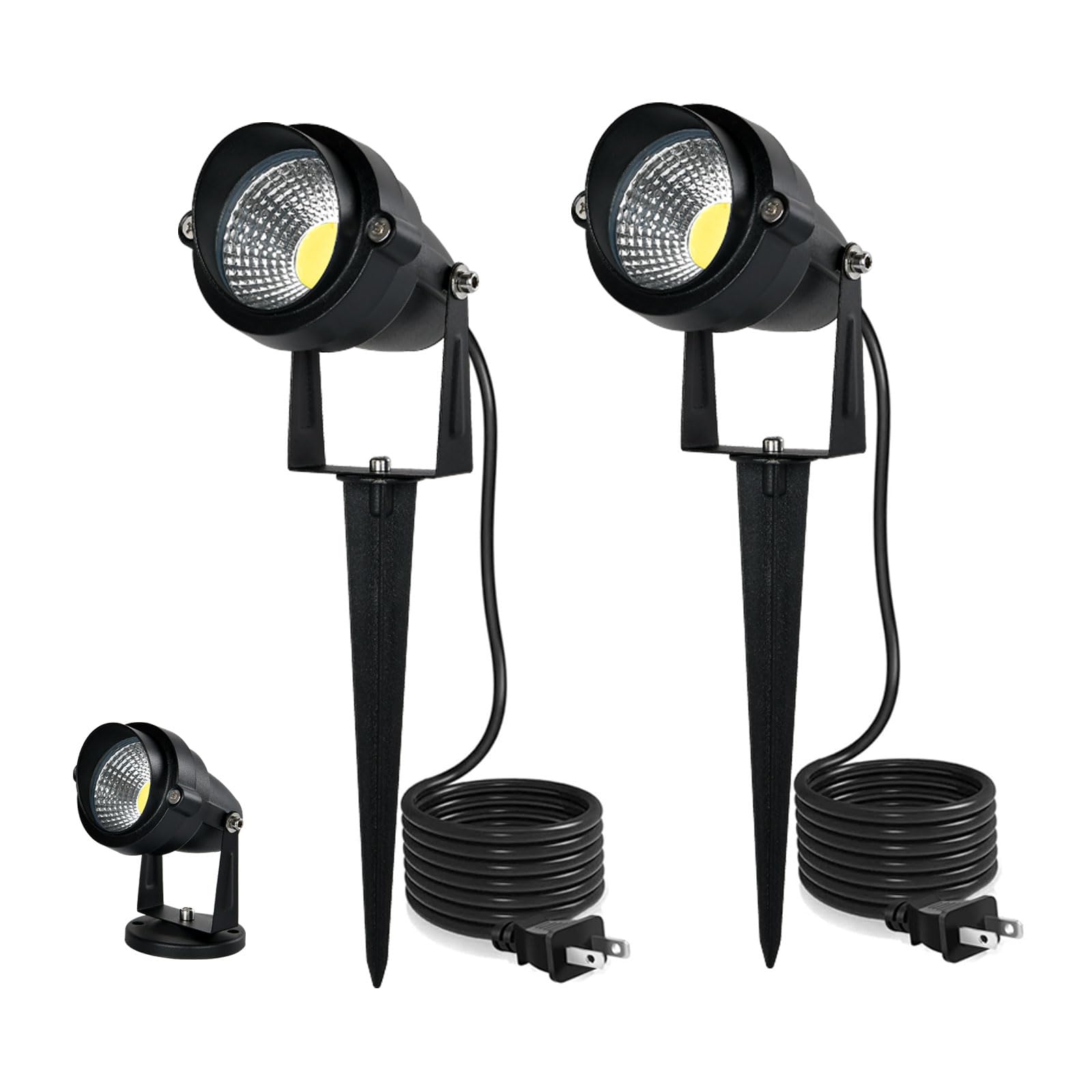 LED ガーデンライト 昼光色 6000K 10W 屋外用ライト 1180ルーメン ガーデンスポットライト IP66防水庭園灯 上下左右に回転可能 芝生 風景 ライト、地中埋込型&壁掛け式 二通り取り付け方法