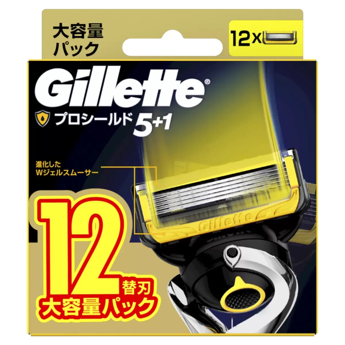 【Costco】ジレット プロシールド 髭剃り カミソリ 替刃12個 大容量 まとめ買い 大量 コスパ セット｜メガホーム