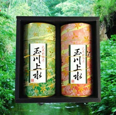 狭山茶 緑茶 茶葉 武蔵野 玉川上水 ギフト（草缶100ｇ桃缶100g）内祝い 贈り物 東京都 小平市【狭山茶問屋 鈴木園】【楽ギフ包装】【楽ギフ】【お茶】【お土産】