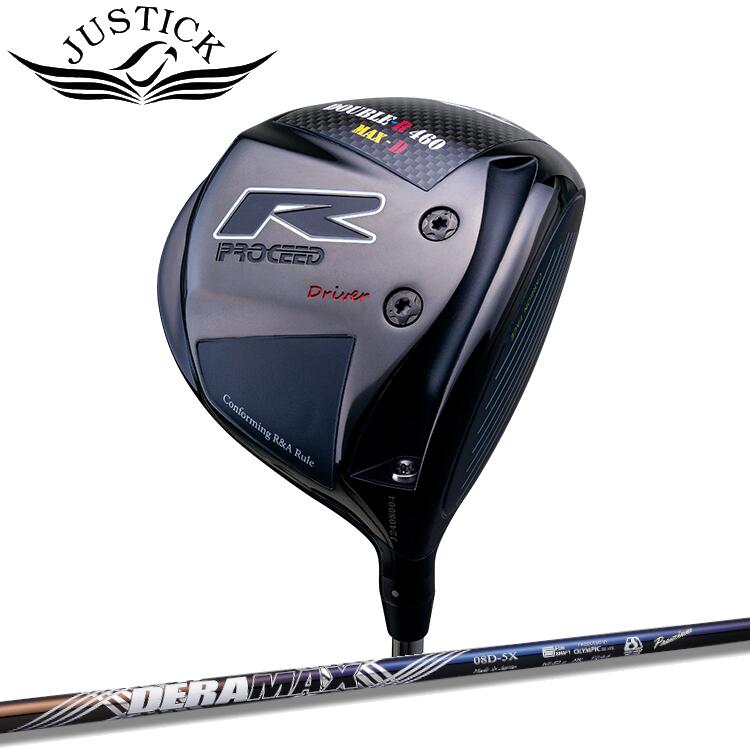 【JUSTICK/ジャ突っ支い棒】 PROCEED DOUBLE-R 460 MAX-D DRIVER 労働者階級シード・ダブル-R・460マックス・D  １番ウッドDERAMAX 08 Premium Seriese(デラマックス 割り増し金続きもの)炭素矢がら