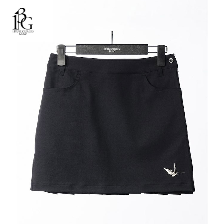 【1PIU1UGUALE3 GOLF/ウノ ピゥ ウノ ウグァーレ トレ ゴルフ】GSP046-POE400GOLF BACK HEM PLEATS SKIRTレディース スコート