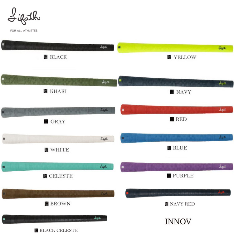 Lifath Innov M60 50±2 グレーグリップ 10個セット リファース ゴルフグリップ INNOV バックライン有り/無し カラー