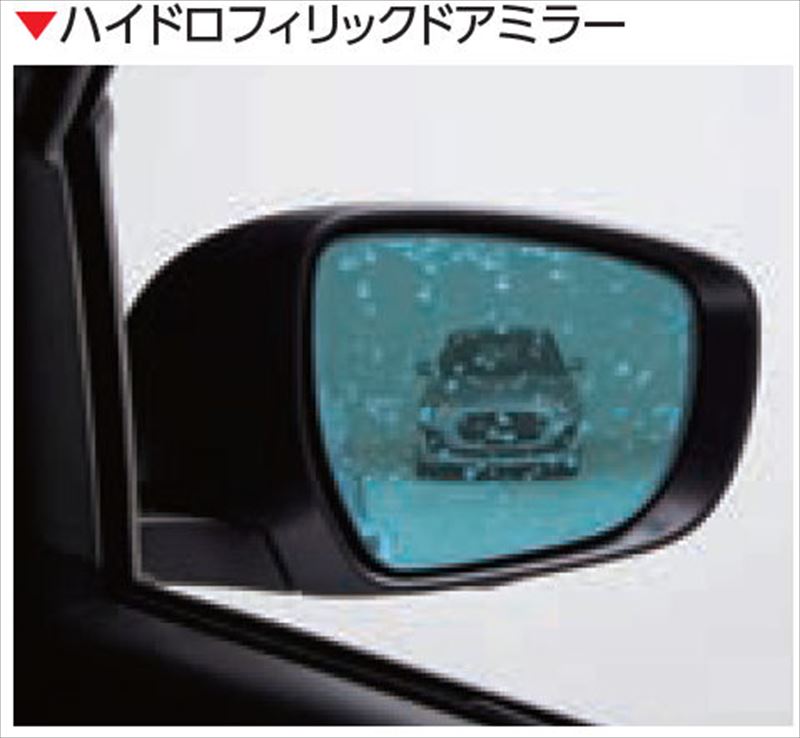 『スイフト』 純正 ZC43 ZC53 ZC83 ZD43 ZD53 ZD83 ハイドロフィリックドアミラー ※左右セット ※ブルー ヒーテッドドアミラー無車用 ※ブラインドスポットインジケーター付用 パーツ スズキ純正部品 水滴 視界 ブルー オプション アクセサリー 用品