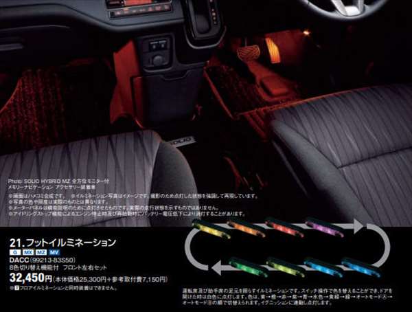『ソリオ』 純正 MA37S MA27S フットイルミネーション パーツ スズキ純正部品 オプション アクセサリー 用品