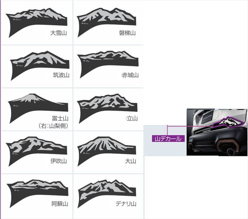 『フォレスター』 純正 SLG SL5 山デカール（リ ヤ ゲ ト） パーツ スバル純正部品 ステッカー シール ワンポイント オプション アクセサリー 用品