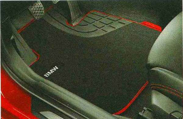 3 SEDAN・TOURING パーツ フロア・マット・セットＴｅｘｔｉｌｅ ブラック/レッド（Ｓｐｏｒｔ）のリヤ・セット BMW純正部品 3A20 3B20 3D20 3A30 オプション アクセサリー 用品 純正 マット｜株式会社　スズキモータース
