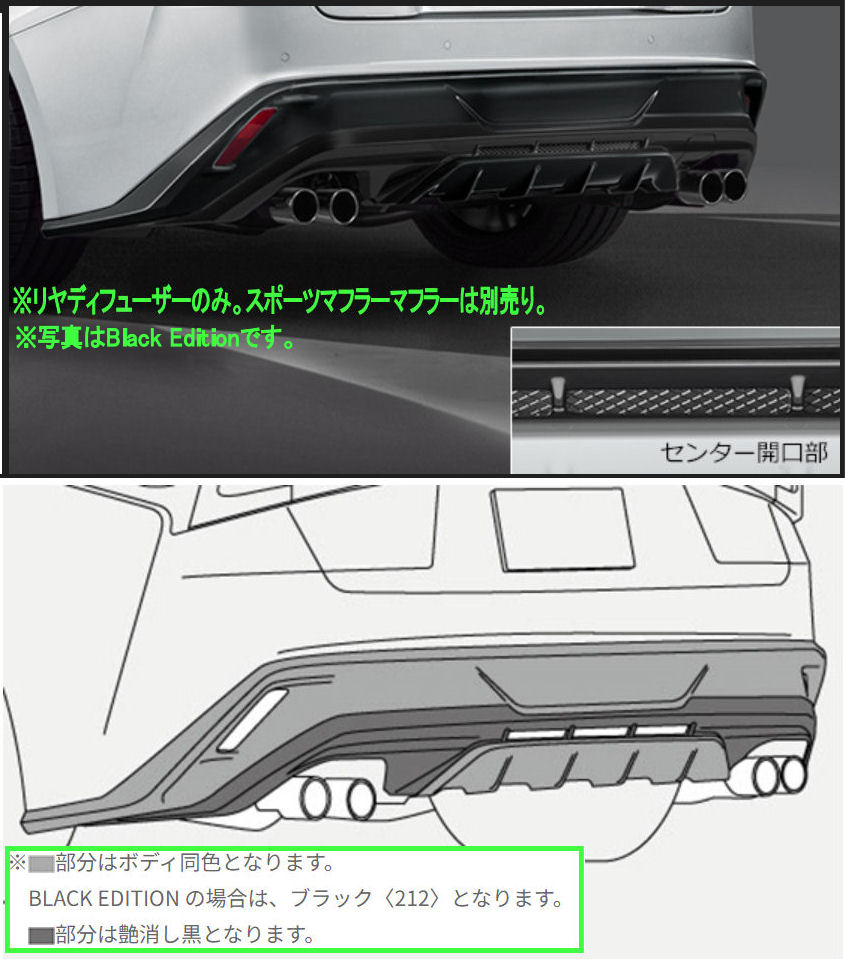 【楽天市場】TRD リヤディフューザー BLACK EDITION MS343-53006 IS F SPORT用 トヨタ：株式会社 スズキモータース