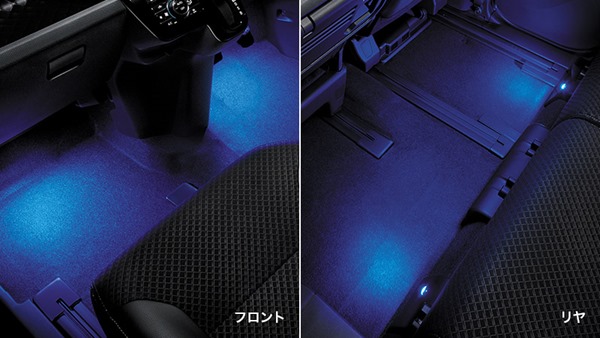 ライト ランプ セットアップ 用品 アクセサリー オプション フットライト フットランプ 足元照明 スバル純正部品 パーツ フロアイルミネーション ブルー 4個セット La660f La650f 純正 シフォン