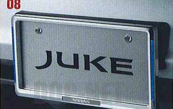 『ジューク』 純正 YF15 イルミネーション付ナンバープレートリムセット(フロント：イルミネーション付、リヤ：クロームメッキ) ※リヤ封印注意 パーツ 日産純正部品 ナンバーフレーム ナンバーリム ナンバー枠 JUKE オプション アクセサリー 用品