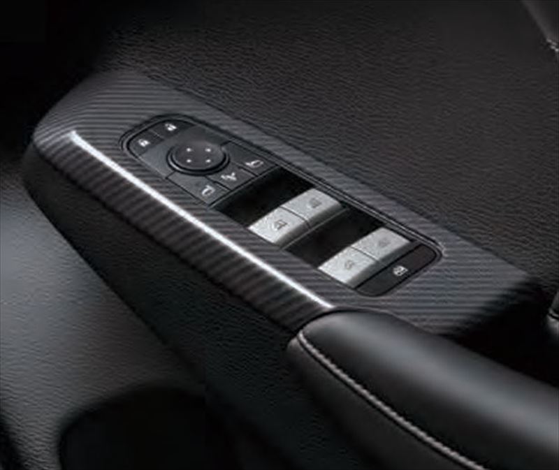 『アウトランダーPHEV』 純正 GN0W ドアスイッチパネル ※4点セット パーツ 三菱純正部品 カーボン 内装ベゼル パワーウィンドウパネル オプション アクセサリー 用品