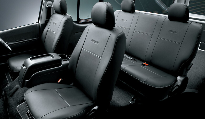 MODELLISTA 本革調シートカバー(ブラック) Interior ガソリン車用 ※1台分セット D2714-39841 ハイエース用 トヨタ