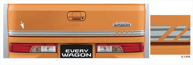 『エブリイ』 純正 DA18W DA18V バックドアガーニッシュ パーツ スズキ純正部品 オプション アクセサリー 用品|株式会社 スズキモータース