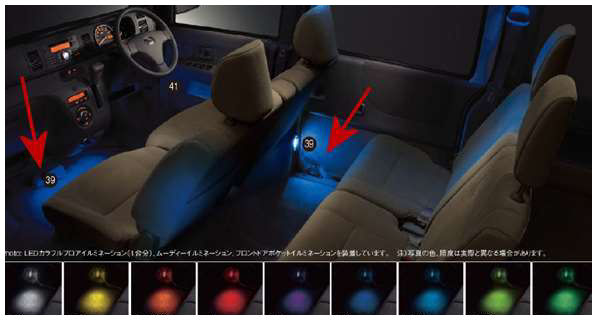 『アトレーワゴン』 純正 S321G S331G LEDカラフルフロアイルミネーション(1台分) パーツ ダイハツ純正部品 足元照明 フットランプ フットライト オプション アクセサリー 用品|株式会社 スズキモータース