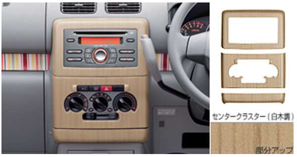『ピクシススペース』 純正 L575A L585A インテリアパネル センタークラスター 白木調 パーツ トヨタ純正部品 内装パネル pixis オプション アクセサリー 用品