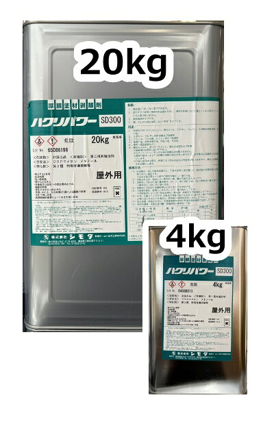 【貨物輸送無料】ハクリパワーSD300知らん顔圧塗材はく離剤（室外用）4kg/20kg（シモダ）