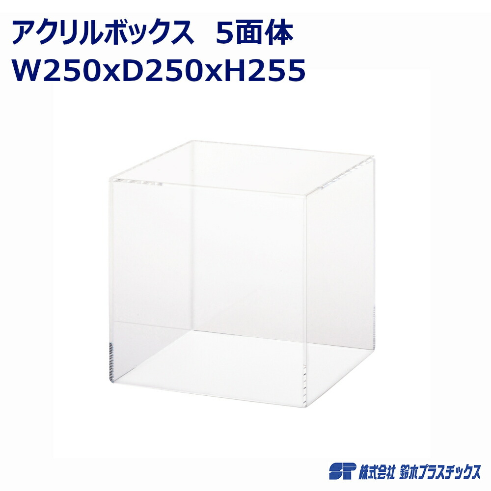 アクリル フィギュアケース 5面体 W250×D250×H255 透明 クリア 2個入 アクリルケース アクリルボックス コレクションケース ショーケース 展示ケース 人形ケース ケース ボックス ディスプレイ 展示 陳列 フィギュア 25cm 25センチ